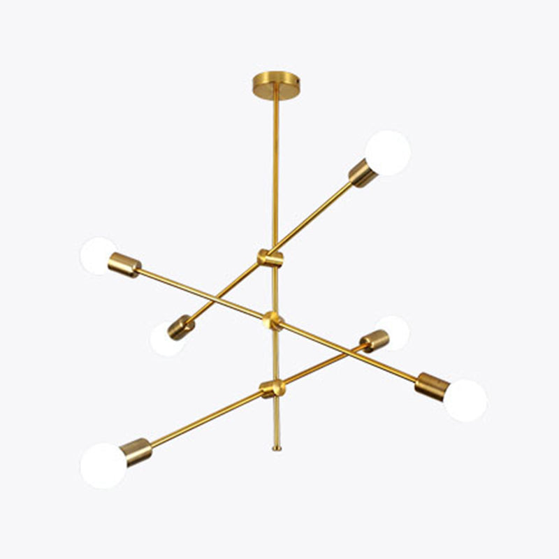 Luz de lámpara de lámpara de estilo dorado de estilo moderno de forma apilada de forma colgante de metal iluminación