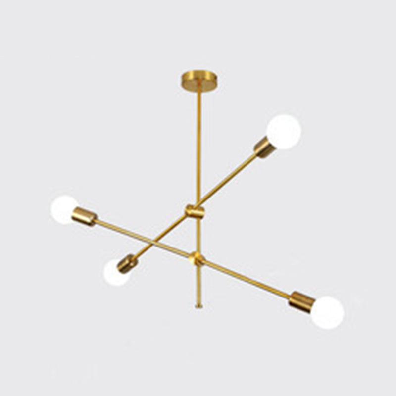 Luz de lámpara de lámpara de estilo dorado de estilo moderno de forma apilada de forma colgante de metal iluminación