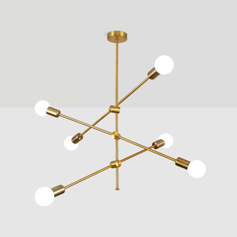 Luz de lámpara de lámpara de estilo dorado de estilo moderno de forma apilada de forma colgante de metal iluminación