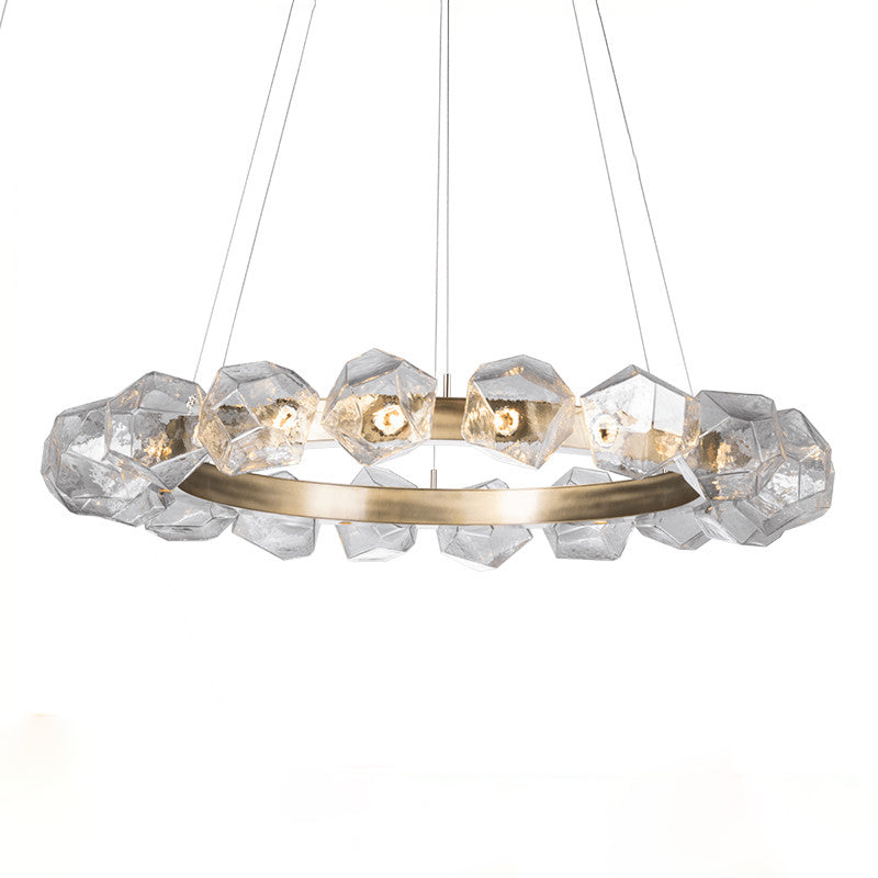 Modern Style 12 Lights Chandelier Light Fixture Irregular Shape Glass Hanging Light