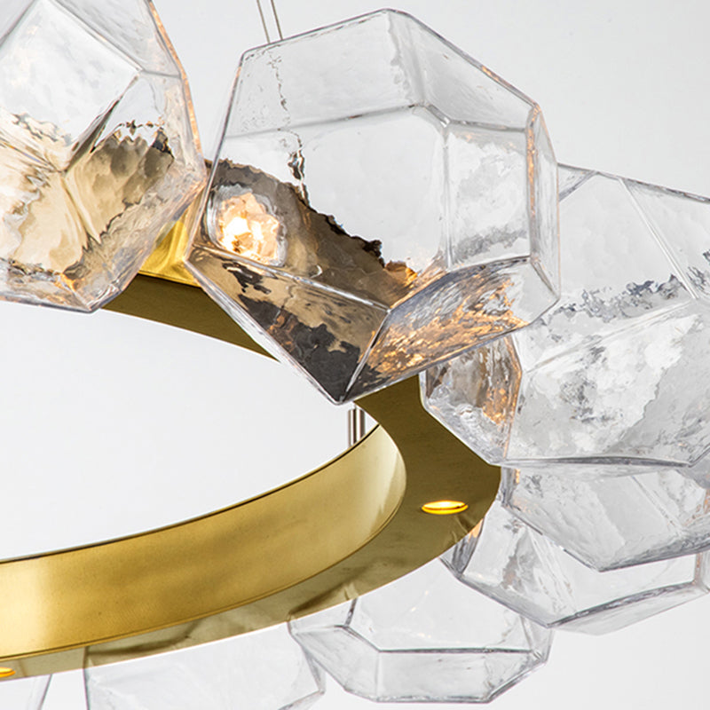 Modern Style 12 Lights Chandelier Light Fixture Irregular Shape Glass Hanging Light