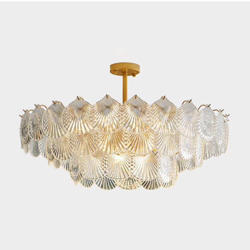 Countryside Style Chandelier Light Glass Multi Head Pendant Light for Living Room