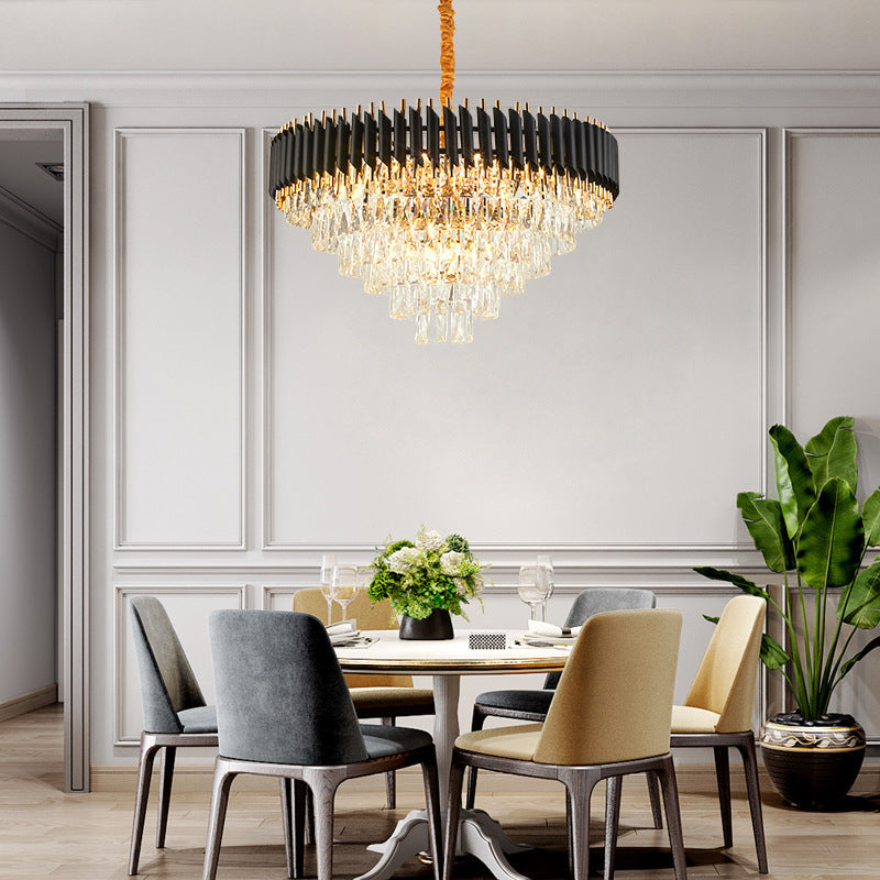Crystal Modern Chandelier Light Fixtures Multi Head Hanging Chandelier for Cafe