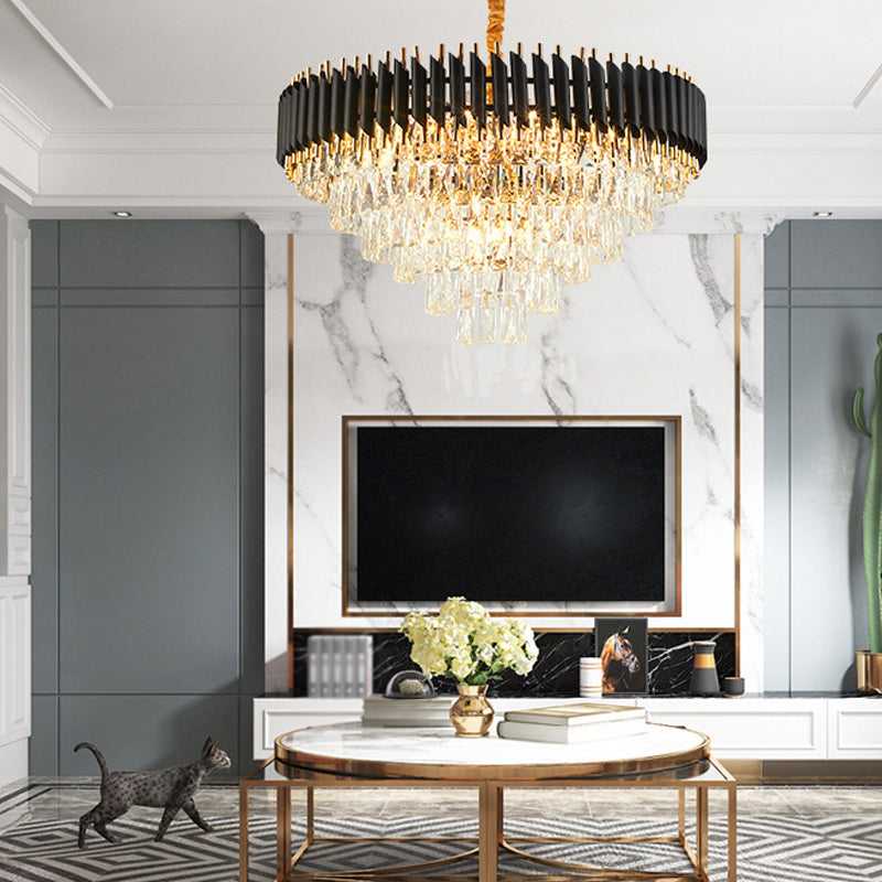 Luz de lámpara de lámpara de cristal moderna lámpara de araña colgante múltiple para cafetería