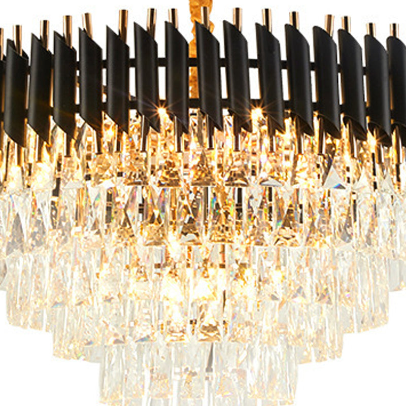 Luz de lámpara de lámpara de cristal moderna lámpara de araña colgante múltiple para cafetería