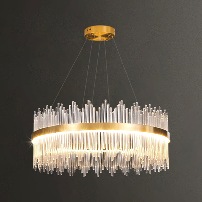 Luz de colgante LED de cristal de lámpara de lámpara de estilo contemporáneo para sala de estar