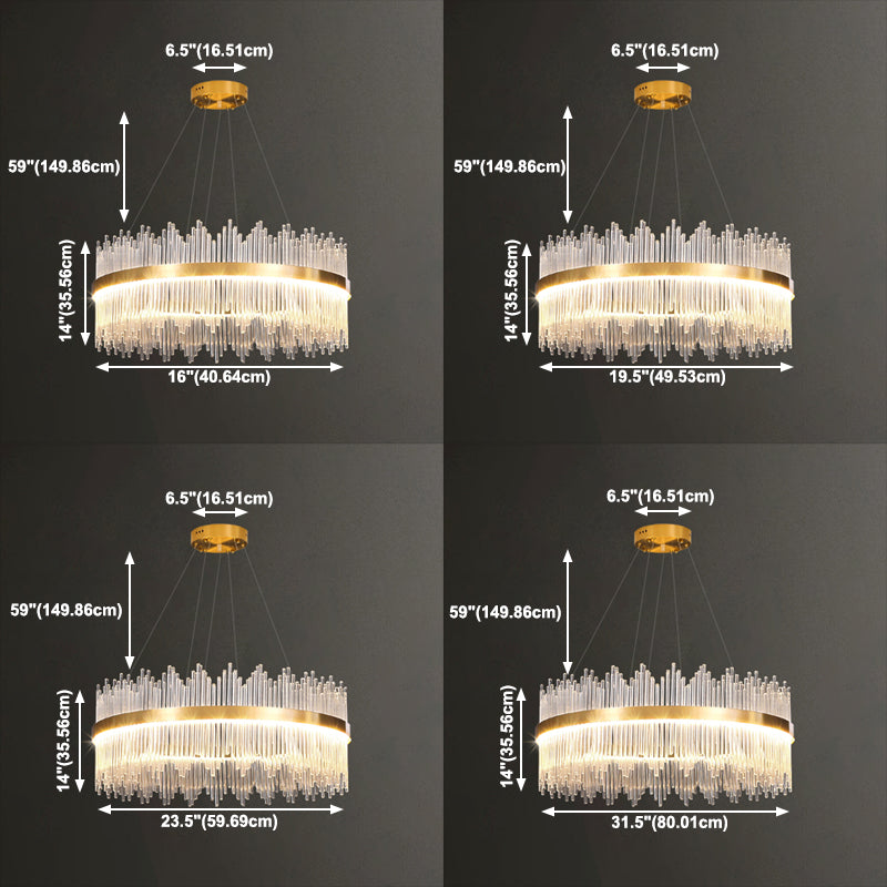 Luz de colgante LED de cristal de lámpara de lámpara de estilo contemporáneo para sala de estar