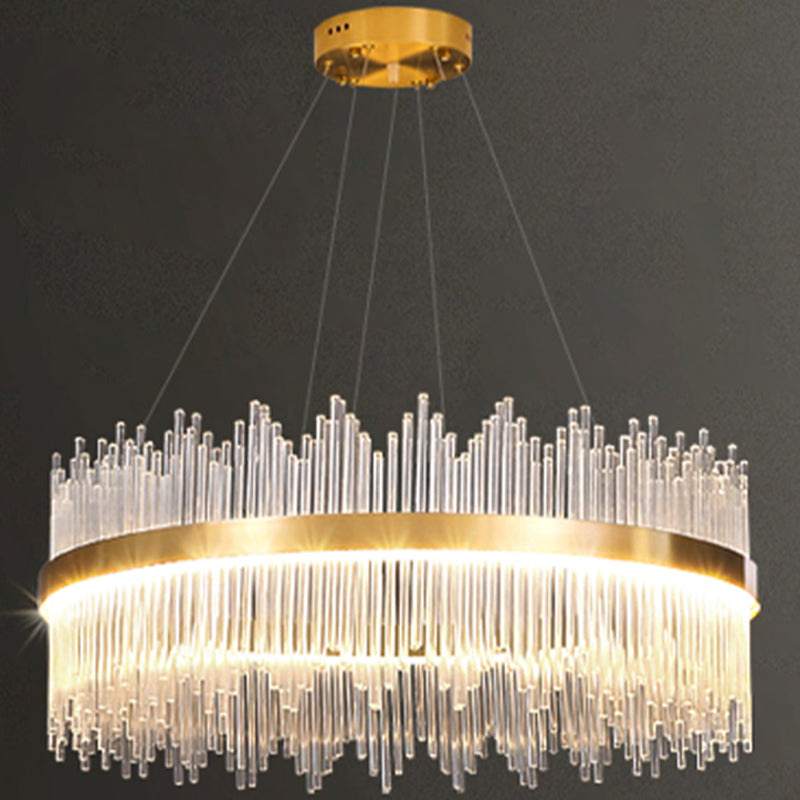 Luz de colgante LED de cristal de lámpara de lámpara de estilo contemporáneo para sala de estar