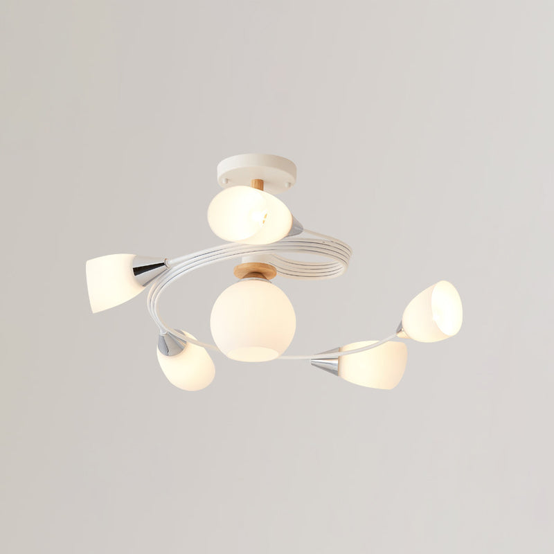 6-lichts kroonluchter licht Macron glazen hanglamp voor woonkamer