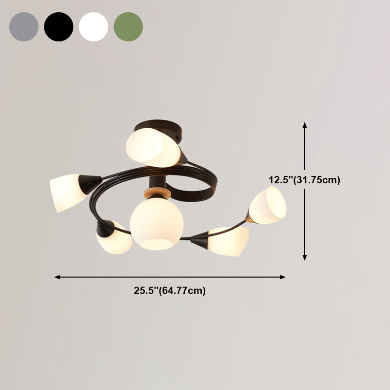 6-lichts kroonluchter licht Macron glazen hanglamp voor woonkamer