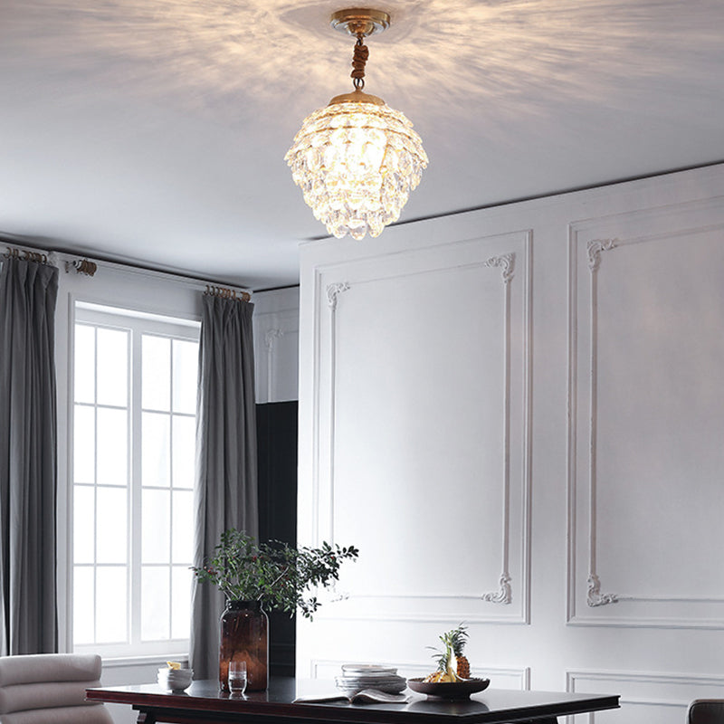 Crystal Chandelier Lighting Fixture Countryside Chandelier Pendant Light for Sitting Room