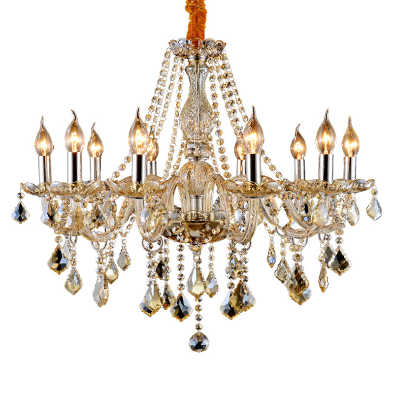 Traditional Unique Chandelier Lights Crystal Hanging Pendant Lights in Gold