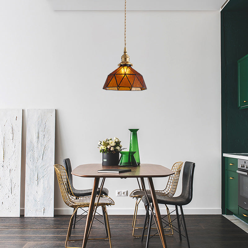 Lumo geometrico a 1 luce in vetro vintage Lampada geometrica per corridoio per il corridoio