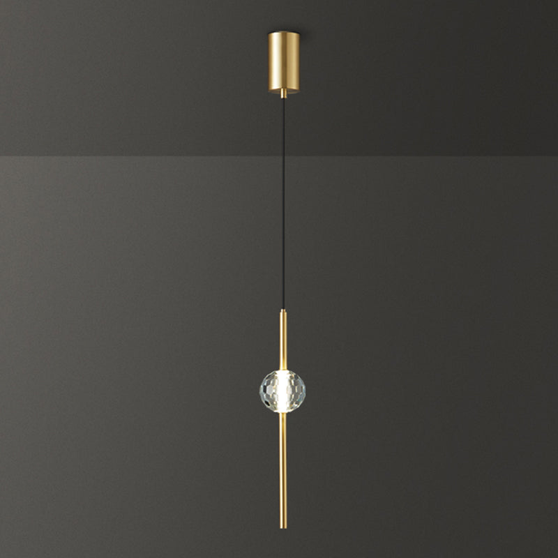 Contemporary Hanging Ceiling Light Linear Crystal Linear Pendant Light for Bedroom