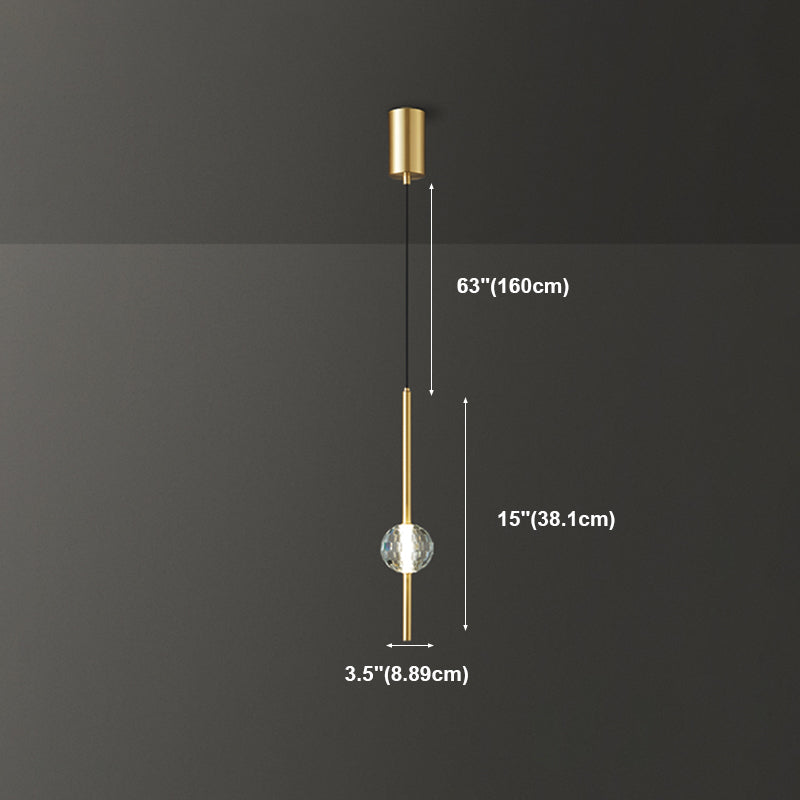 Contemporary Hanging Ceiling Light Linear Crystal Linear Pendant Light for Bedroom
