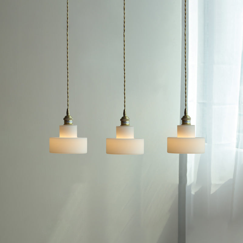 Luce a pendolo in vetro bianco Luce appennata a sospensione per guardaroba