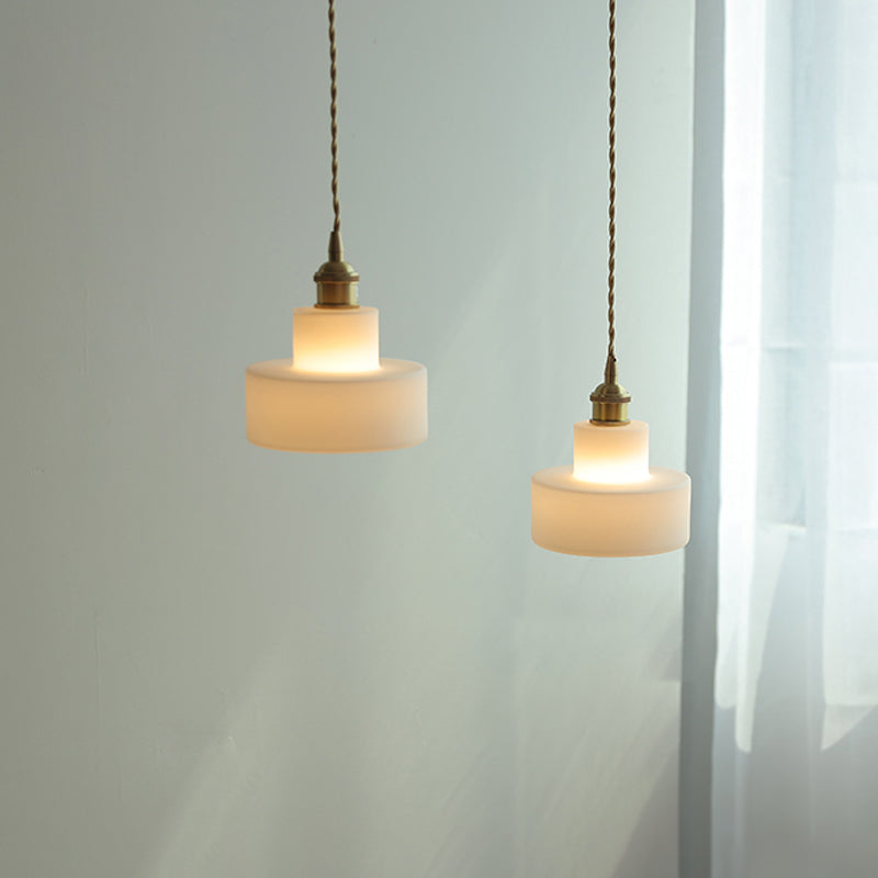 Luce a pendolo in vetro bianco Luce appennata a sospensione per guardaroba