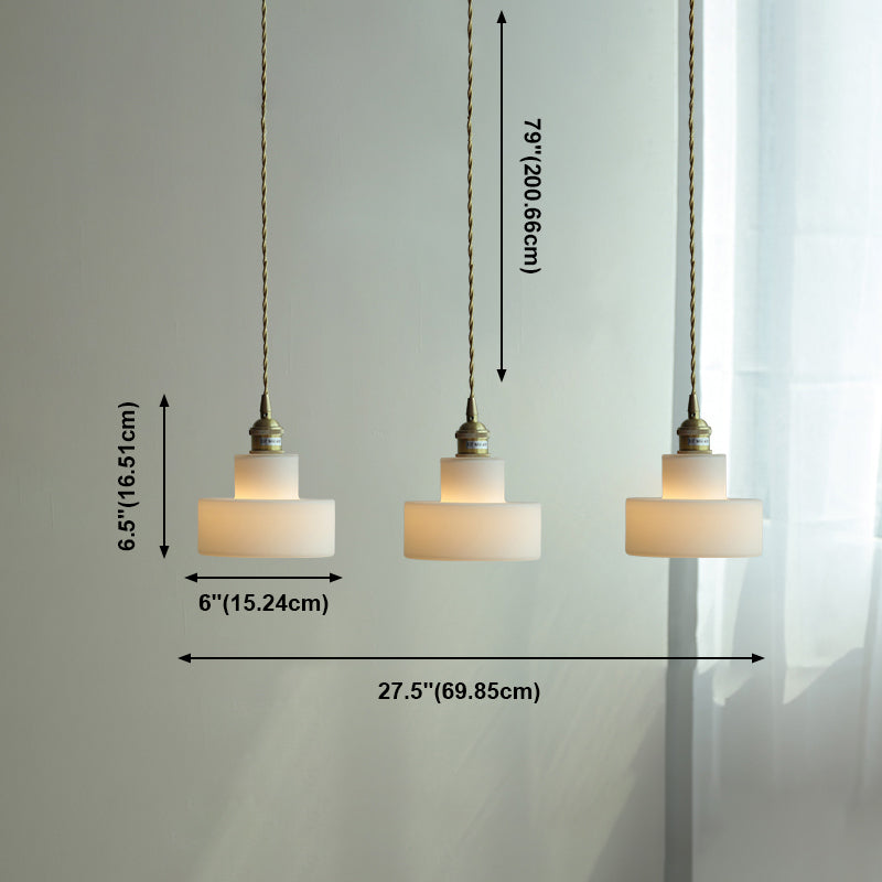 Luce a pendolo in vetro bianco Luce appennata a sospensione per guardaroba