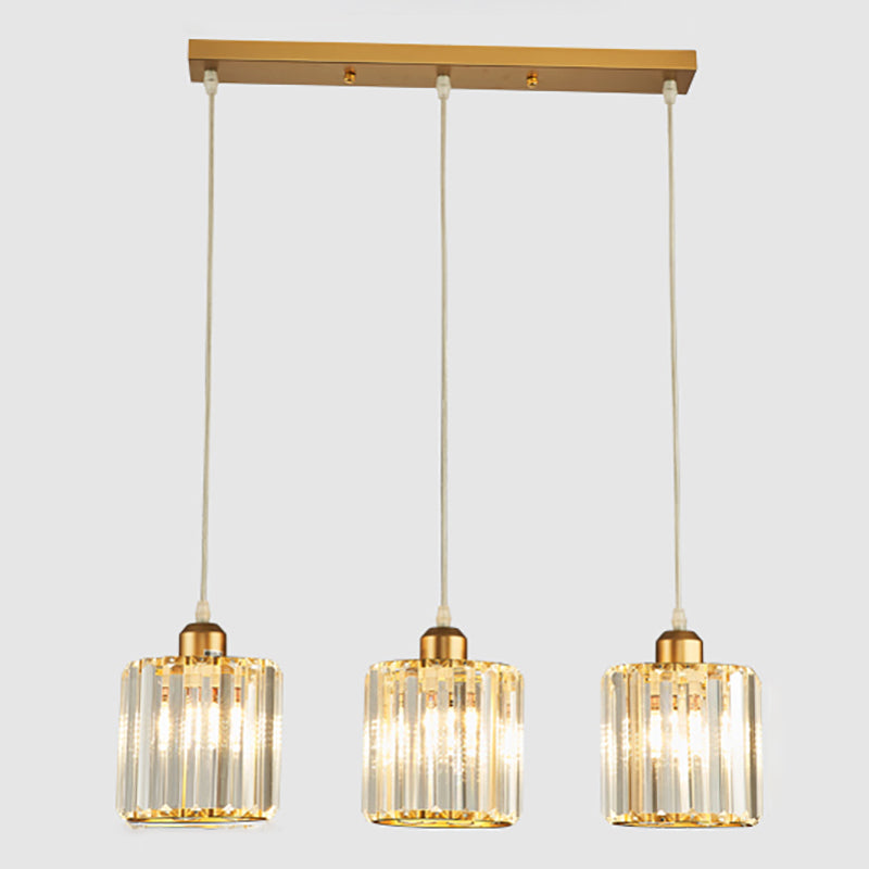 Contemporary Cube Pendant Light Crystal Hanging Pendant for Living Room