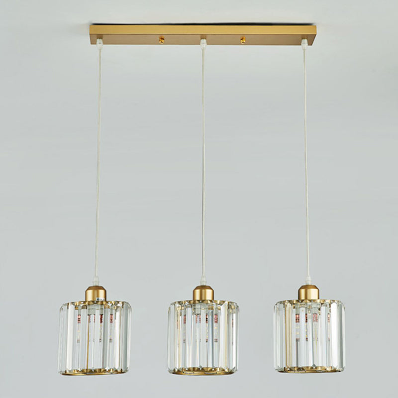 Contemporary Cube Pendant Light Crystal Hanging Pendant for Living Room