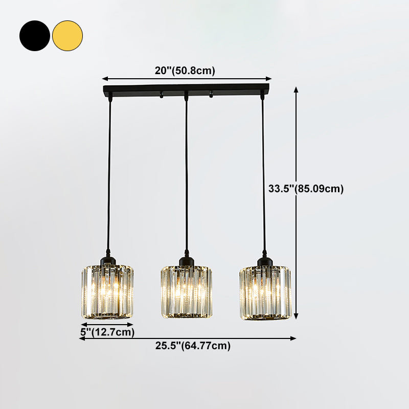 Contemporary Cube Pendant Light Crystal Hanging Pendant for Living Room