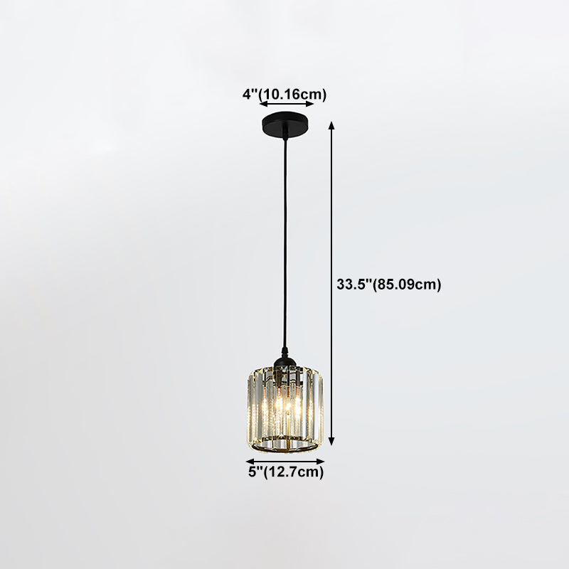 Contemporary Cube Pendant Light Crystal Hanging Pendant for Living Room