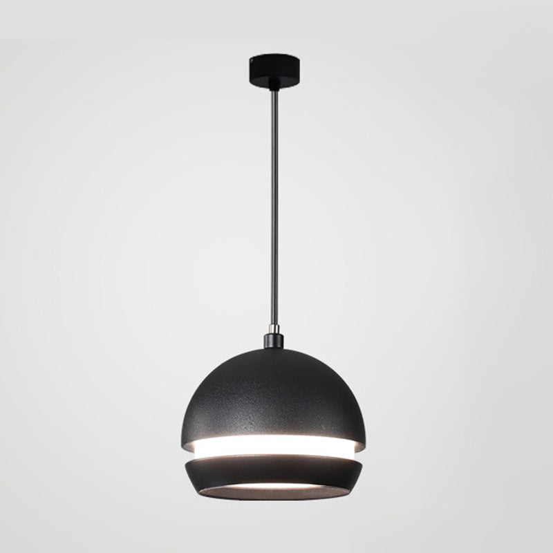 Nordic Mini LED Pendant Lamp Aluminum Bedside Hanging Light in Black