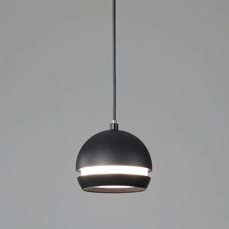 Nordic Mini LED Pendant Lamp Aluminum Bedside Hanging Light in Black