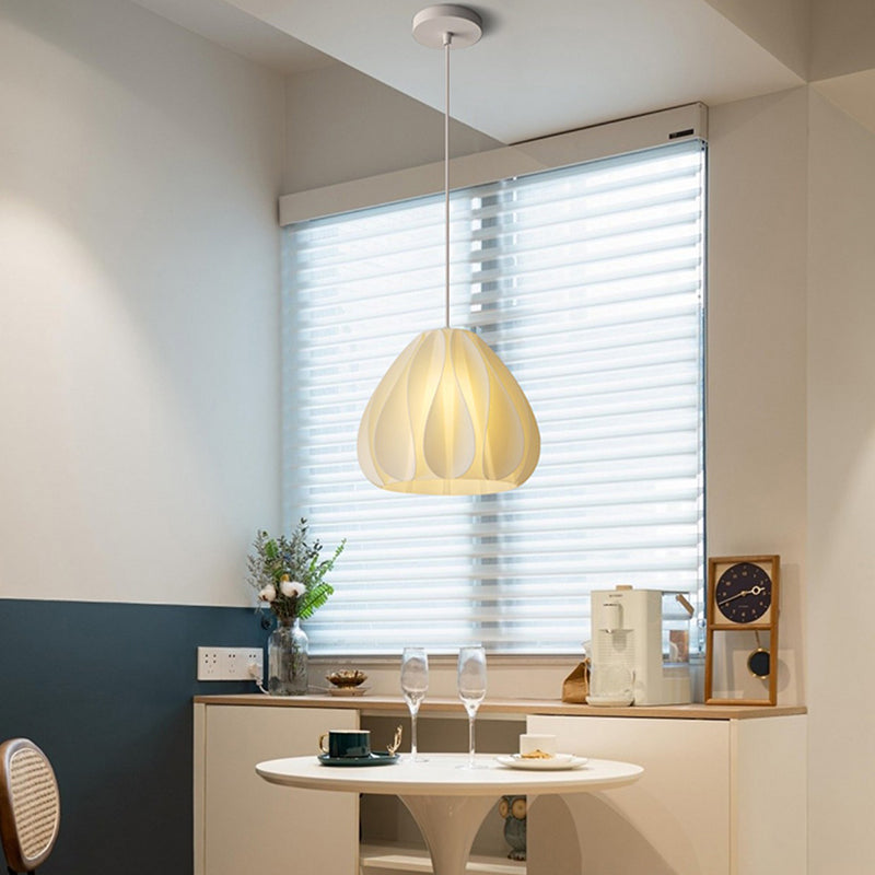 Weiße Blumenheizenleuchte minimalistische 1-Licht-Kunststoff-Hanglampe