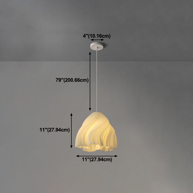 Weiße Blumenheizenleuchte minimalistische 1-Licht-Kunststoff-Hanglampe