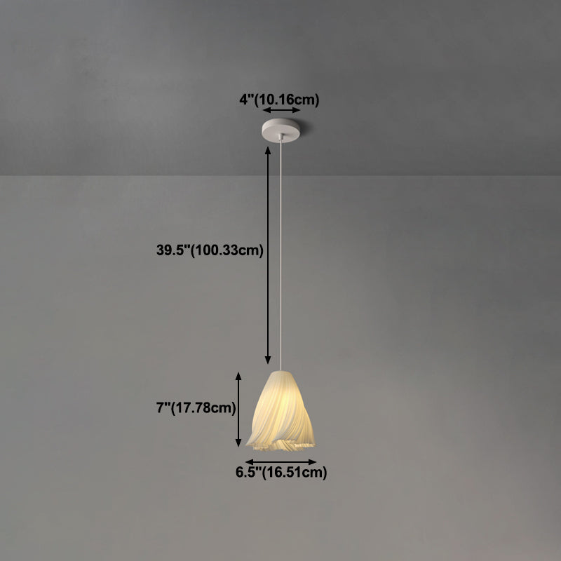 Weiße Blumenheizenleuchte minimalistische 1-Licht-Kunststoff-Hanglampe
