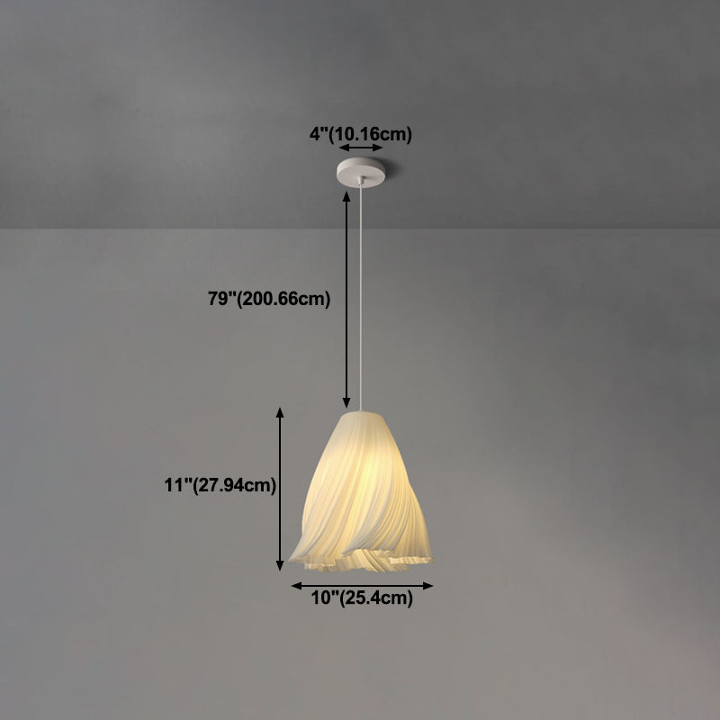 Weiße Blumenheizenleuchte minimalistische 1-Licht-Kunststoff-Hanglampe