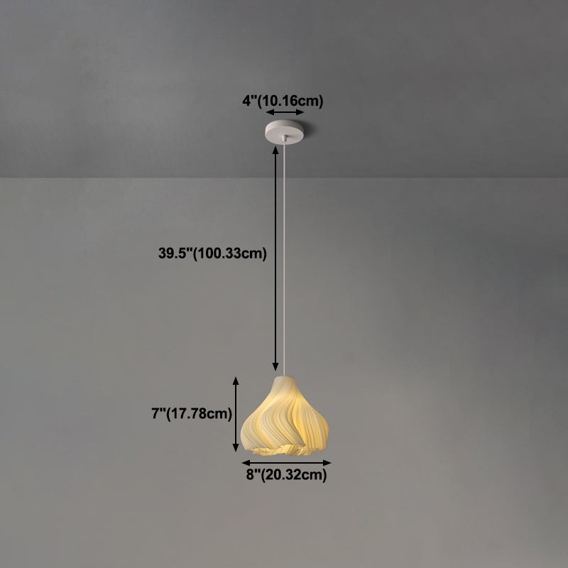 Weiße Blumenheizenleuchte minimalistische 1-Licht-Kunststoff-Hanglampe