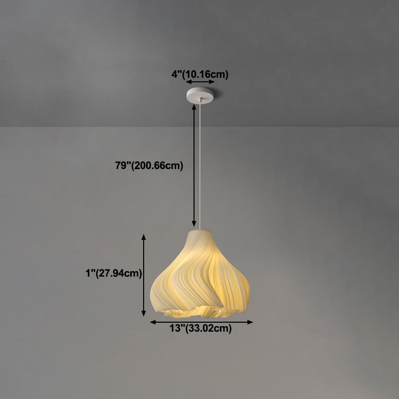 Weiße Blumenheizenleuchte minimalistische 1-Licht-Kunststoff-Hanglampe