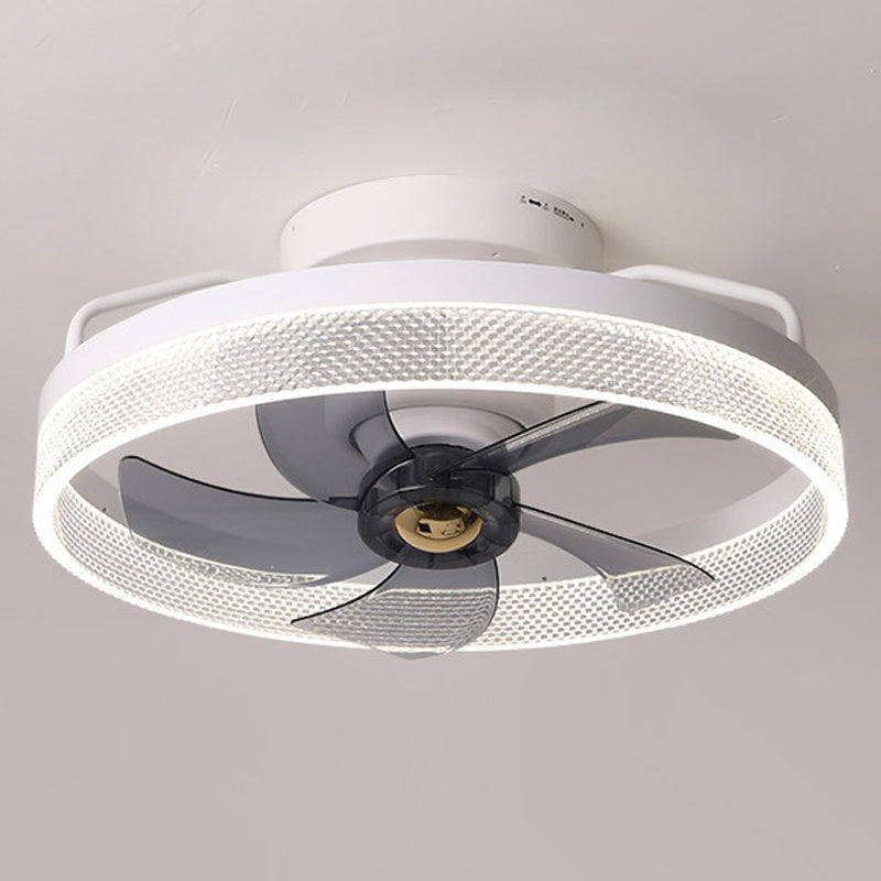 Ventilateur de plafond de cercle moderne Ventilateur de plafond à LED en métal pour chambre à coucher