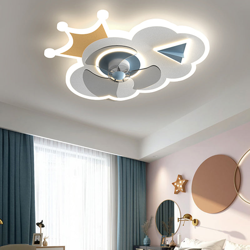 Metall Geometrische Flush Mount Light schöne 1 leichte LED -Lüfterlicht für Kinderzimmer