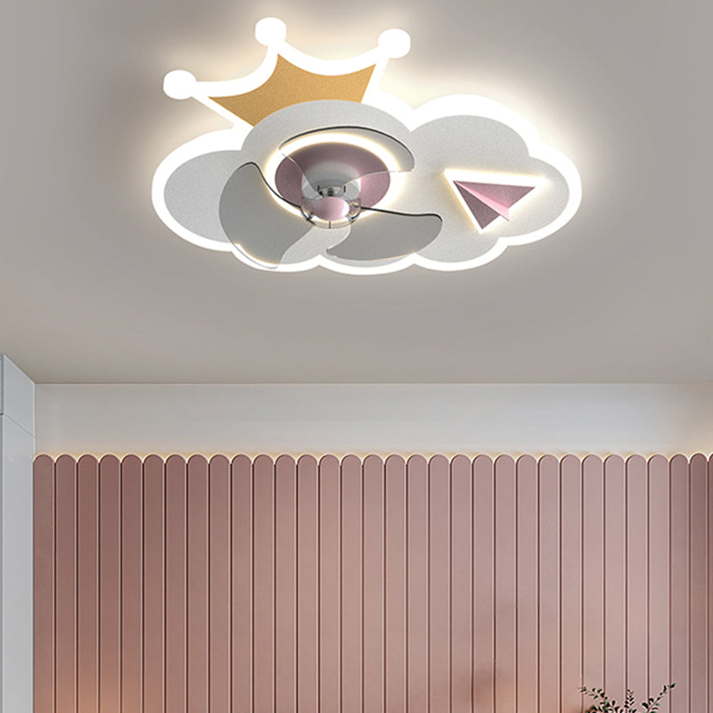 Metall Geometrische Flush Mount Light schöne 1 leichte LED -Lüfterlicht für Kinderzimmer