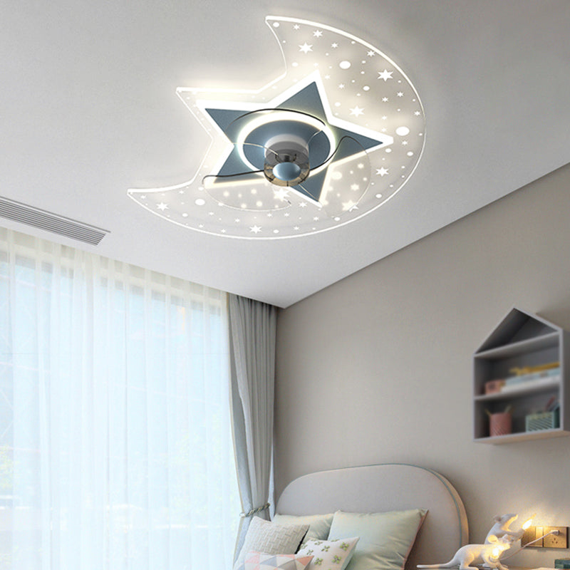 Metall Geometrische Flush Mount Light schöne 1 leichte LED -Lüfterlicht für Kinderzimmer
