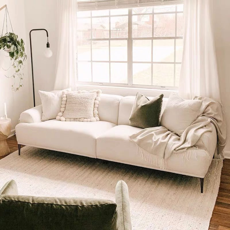 Tight Back Recessed Arm Sofa with Down Fill Cushions for Apartment and Living Room
