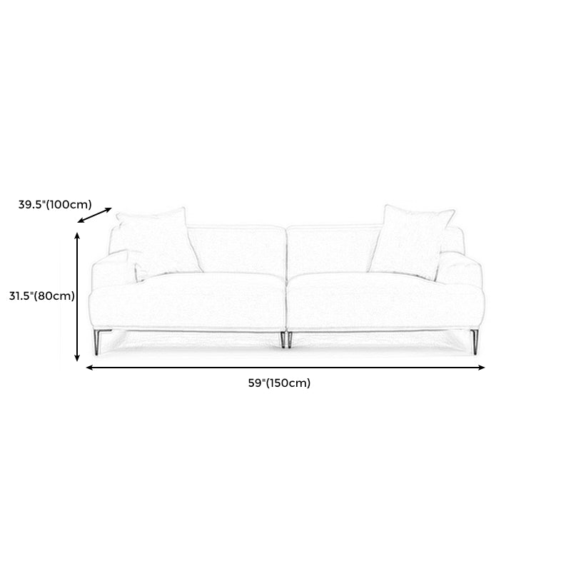 Tight Back Recessed Arm Sofa with Down Fill Cushions for Apartment and Living Room