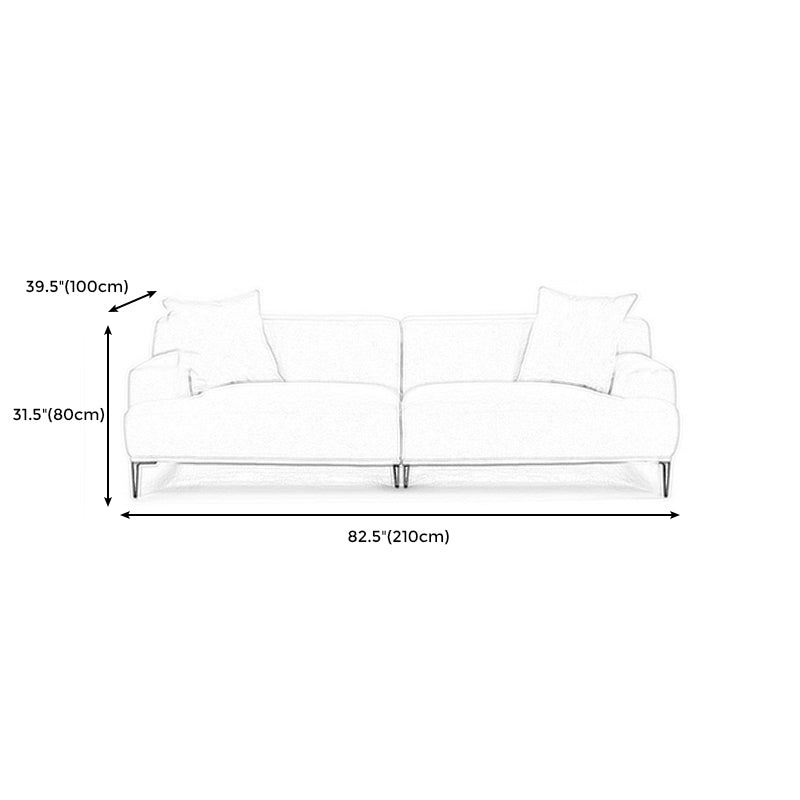 Tight Back Recessed Arm Sofa with Down Fill Cushions for Apartment and Living Room