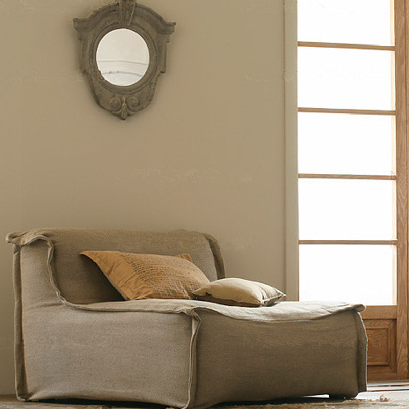Linen Armless Sofa Tight Back 33"W Modern Sofa  for Living Room