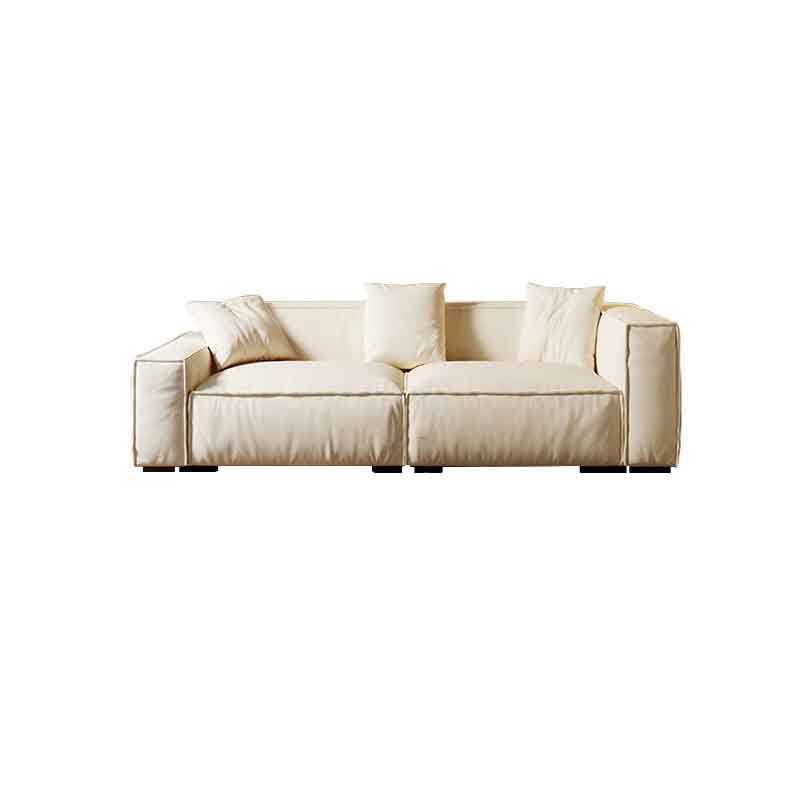 Tight Back Faux Leather Square Arm Sofa with Stain Resistant and Wear Resistance