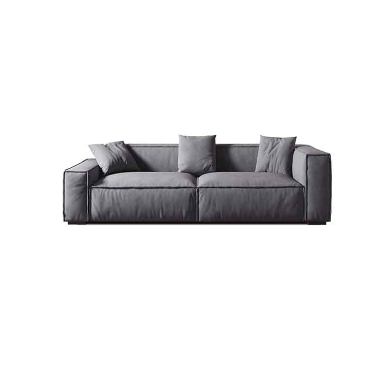 Tight Back Faux Leather Square Arm Sofa with Stain Resistant and Wear Resistance