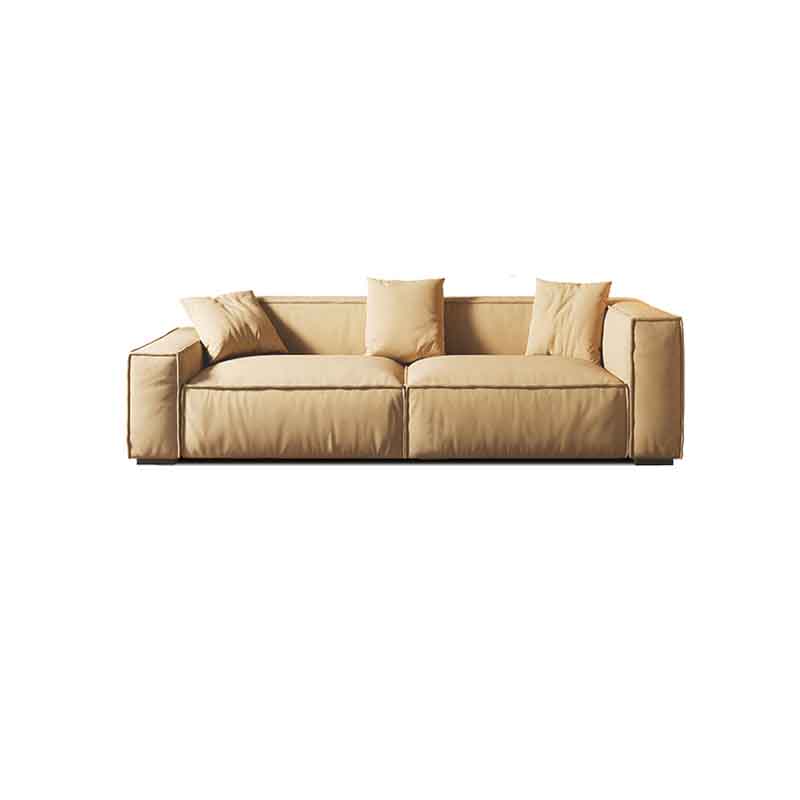 Tight Back Faux Leather Square Arm Sofa with Stain Resistant and Wear Resistance