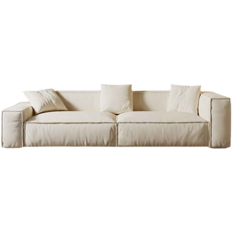 Tight Back Faux Leather Square Arm Sofa with Stain Resistant and Wear Resistance