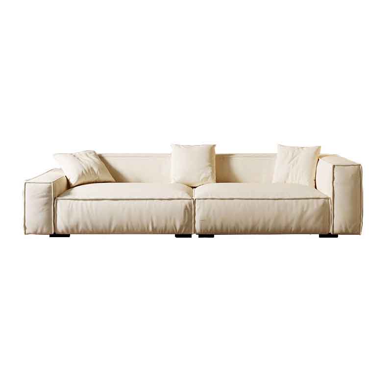 Tight Back Faux Leather Square Arm Sofa with Stain Resistant and Wear Resistance