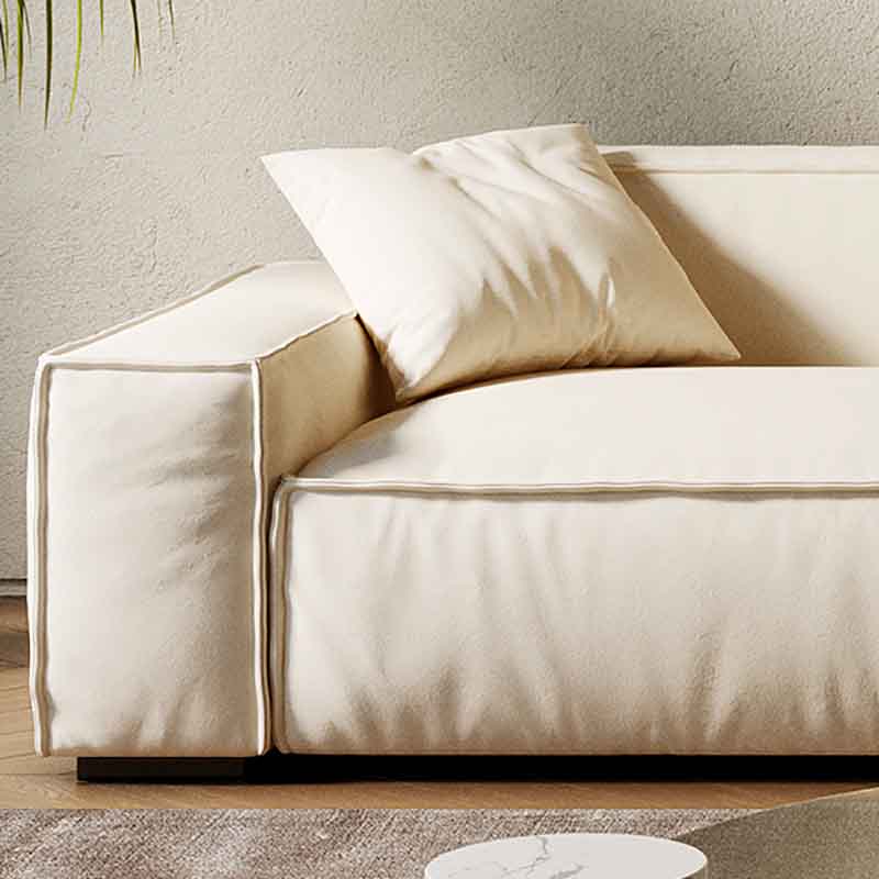 Tight Back Faux Leather Square Arm Sofa with Stain Resistant and Wear Resistance