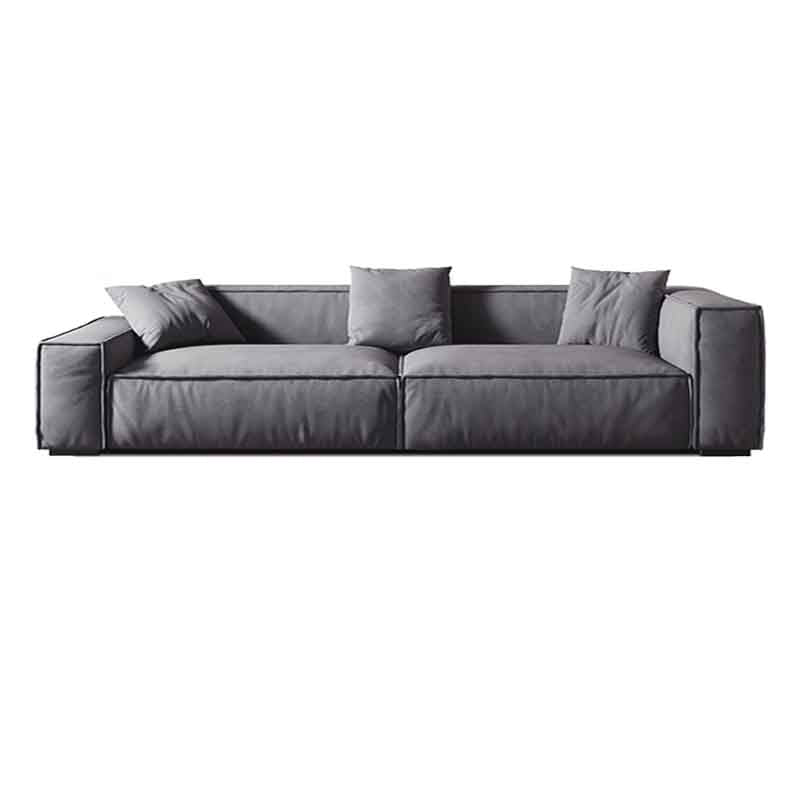 Tight Back Faux Leather Square Arm Sofa with Stain Resistant and Wear Resistance