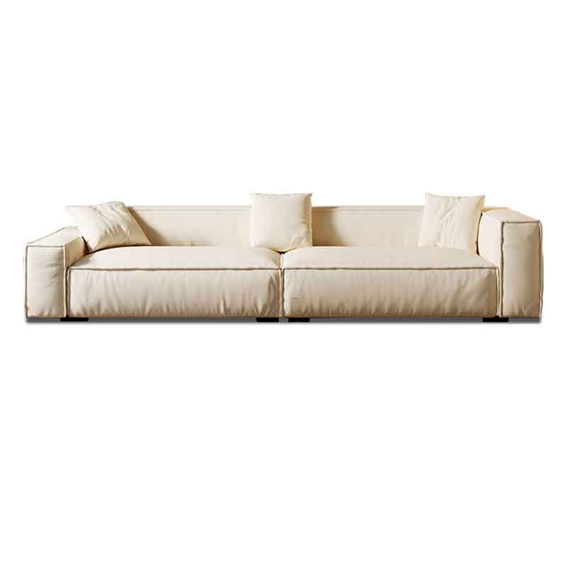 Tight Back Faux Leather Square Arm Sofa with Stain Resistant and Wear Resistance